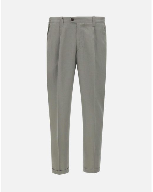 Devore 'pantalones grises de lino Devore de hombre de color Gray