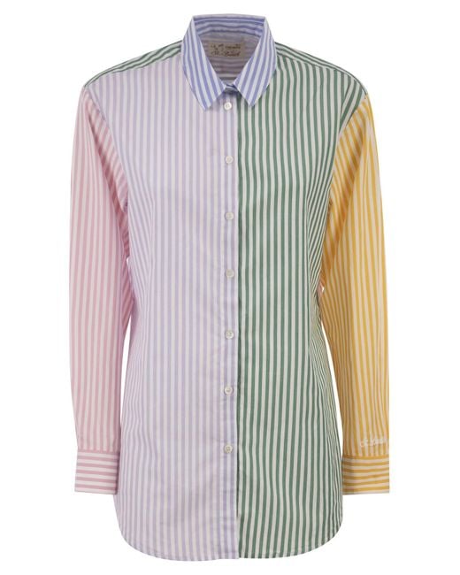 Mc2 Saint Barth Pink Brigitte Striped Patterned Shirt