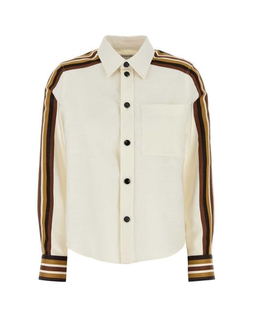 Bottega Veneta Natural Ivory Viscose Blend Shirt
