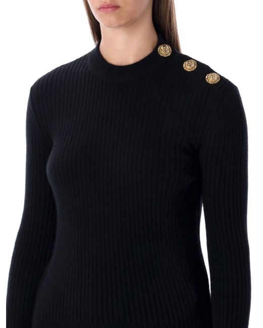 Pulls noirs Balmain en coloris Blue