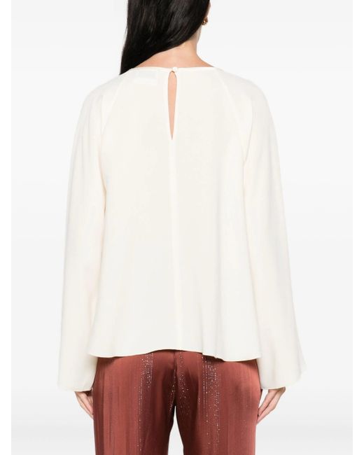 Forte Forte White Matte Anvers Satin Embroidered Top