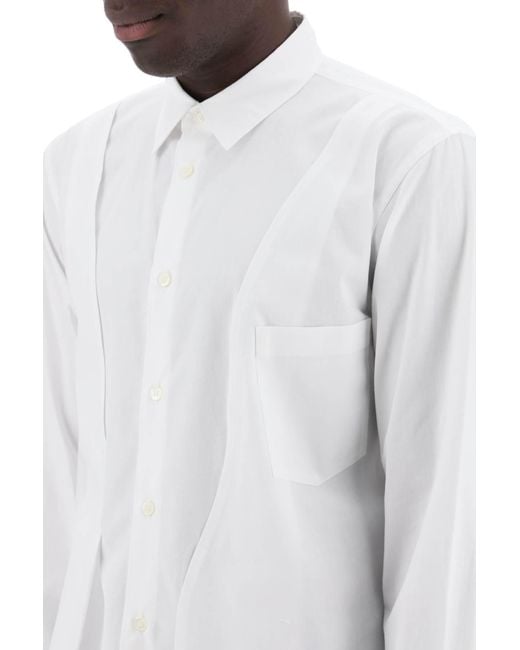 Comme des Garçons Asymmetrisches getäfeltes Hemd in White für Herren