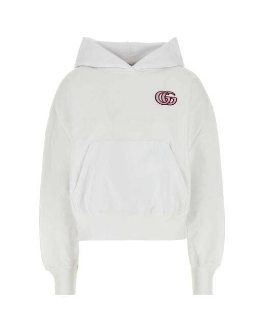 Gucci White Logo Hoodie