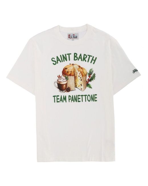 Mc2 Saint Barth White Graphic Crew Neck T-Shirt for men