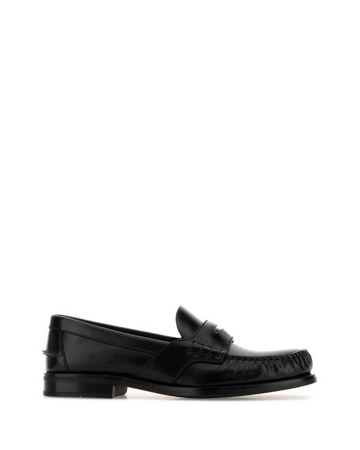 Prada Black Leather Loafers