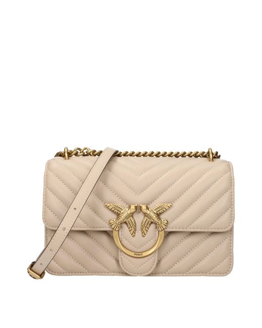Pinko Natural Love One Shoulder Bag Leather