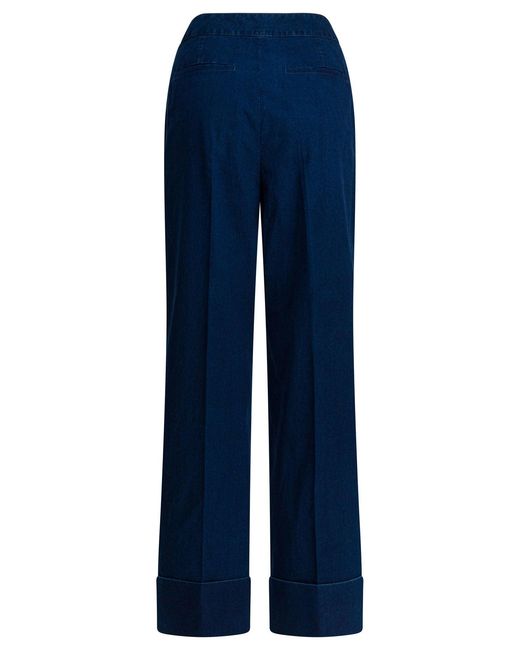 Valentino Blue Wide-Leg With Pleats Jeans