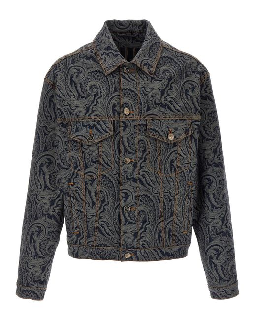 Etro Gray Paisley Jacket for men
