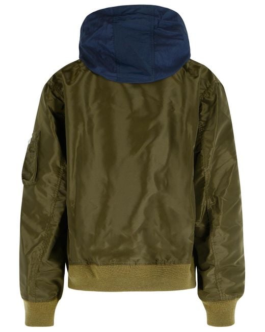 Sacai Green Nylonjacke