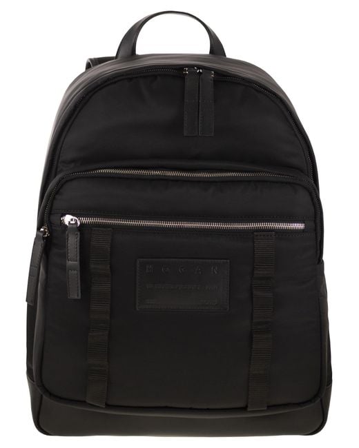Hogan Black Technical Fabric Backpack