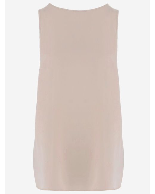 Allude Natural Stretch Silk Top