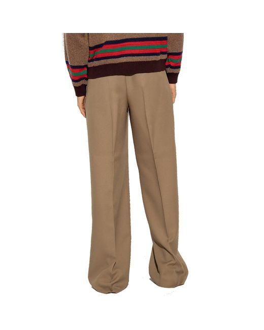 Pantalones delanteros de plisado Gucci de hombre de color Natural