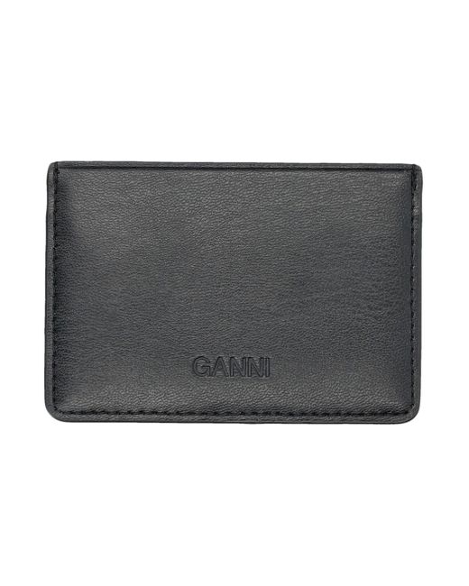 Ganni Gray Poddle Bow Card Holder