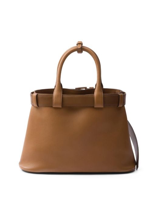 Prada Brown Medium Belted Leather Handbag