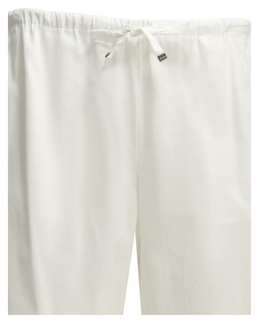 Herno White Casual Cotton Pants