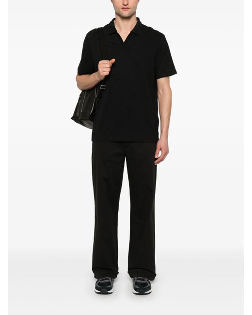 Calvin Klein Black Polo With Cuban Collar