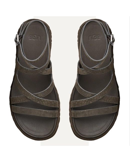 Ugg Brown Sandals Goldengaze Animal-Print Leather