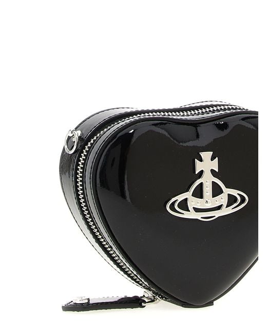 Vivienne Westwood Black 'Mini Heart' Crossbody Bag