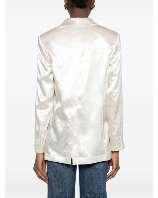 Alysi White Single-Breasted Blazer Jacket
