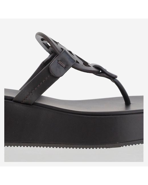 Tory Burch Black Miller Wedge Sandalen