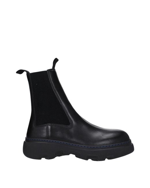 Burberry Black Chelsea Boots Leather