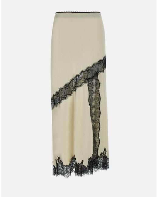 Birgitte Herskind Natural Panther Skirt With Lace Details