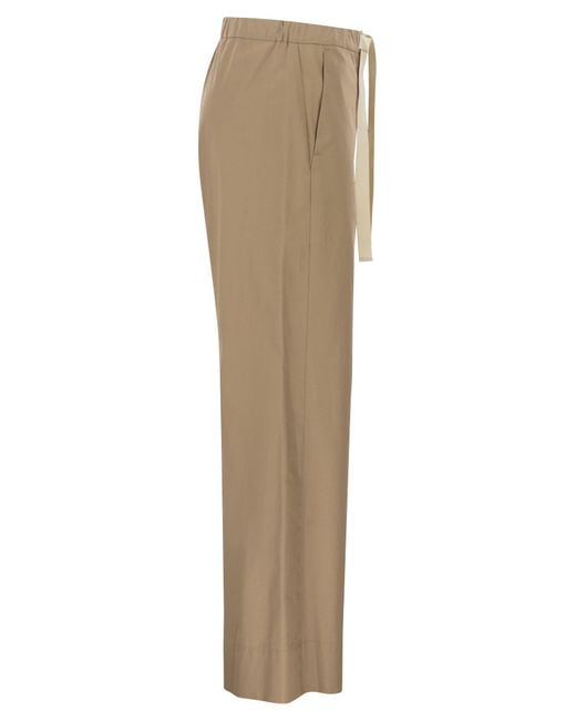 Max Mara Natural Smmargento Cotton Drawstring Trousers