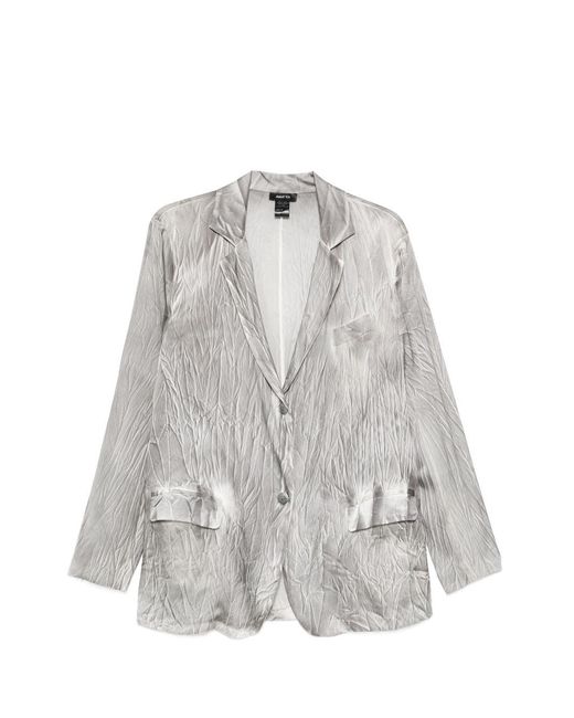 Avant Toi White Silk Double-Breasted Jacket