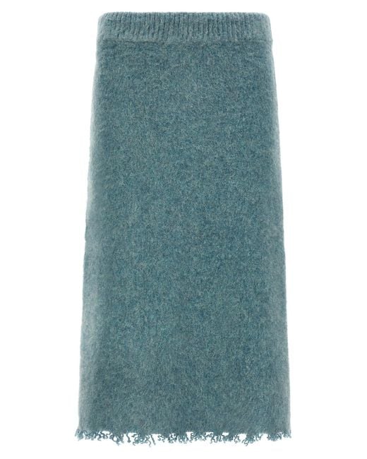 Jil Sander Blue Wool Knit Skirt