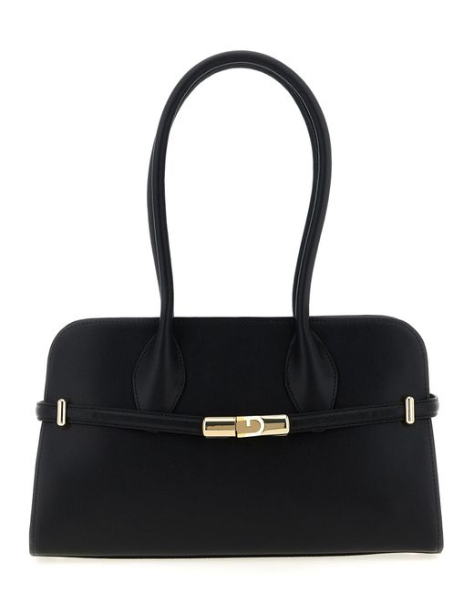 Furla Black Goccia Dome M' Shoulder Bag