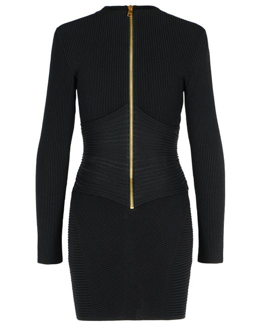 Vestido corto de en Black Viscose Blend Balmain