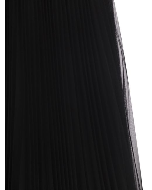 Fabiana Filippi Black Pleated Tulle Skirt