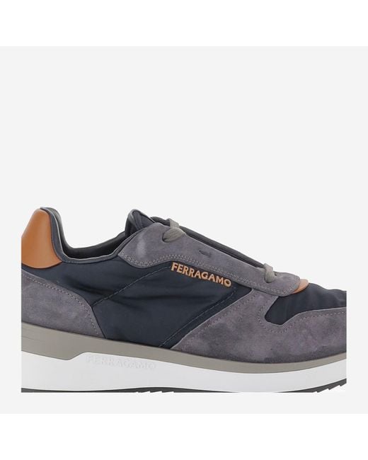 Ferragamo Leder -Sneaker in Blue für Herren