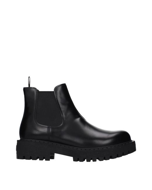 Prada Black Ankle Boots Leather