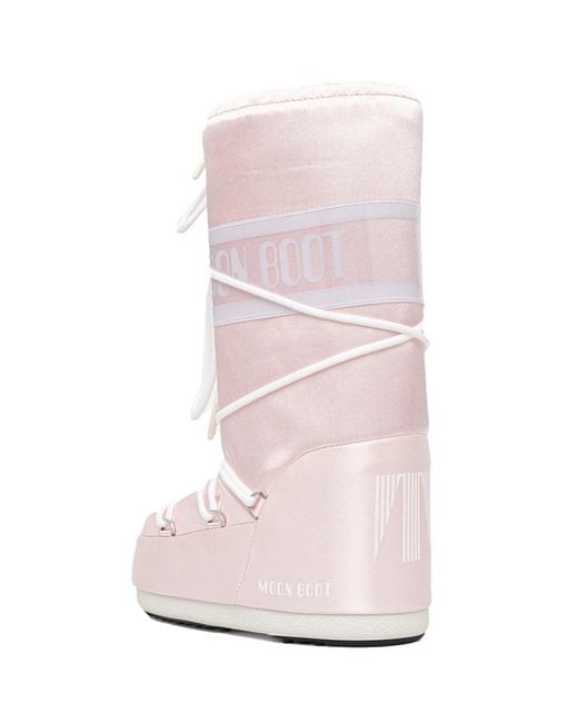 Moonboots Pink Lace-Up Boots