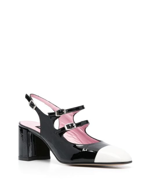 CAREL PARIS Black Ivory Patent Leather T-S Papaya03