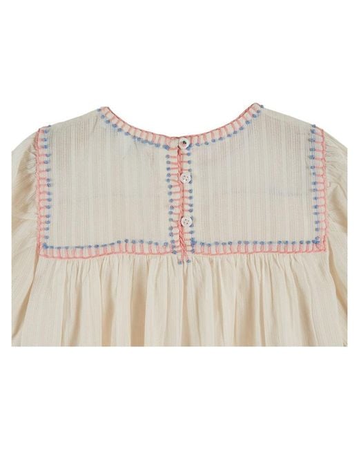 Emile Et Ida White Vestitino "Blouse Brodee"