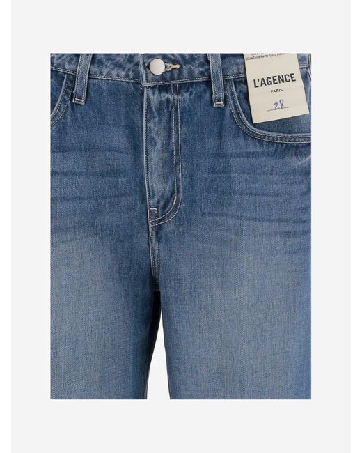 L'Agence Denim Jeans Met Revers in het Blue