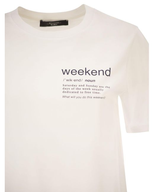 Weekend by Maxmara White Wkdtenue Jersey T Shirt With Print