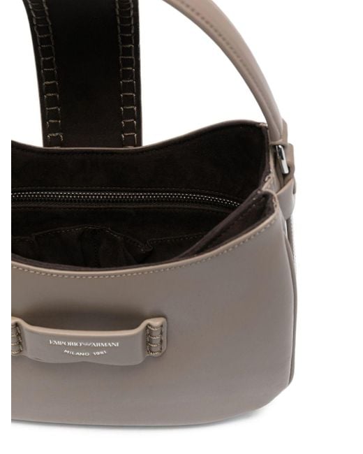 Emporio Armani Gray Small Leder Umhängetasche