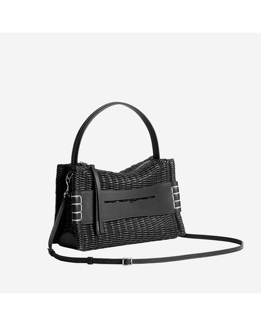 J.W. Anderson Black Woven Leather Loafer Bag