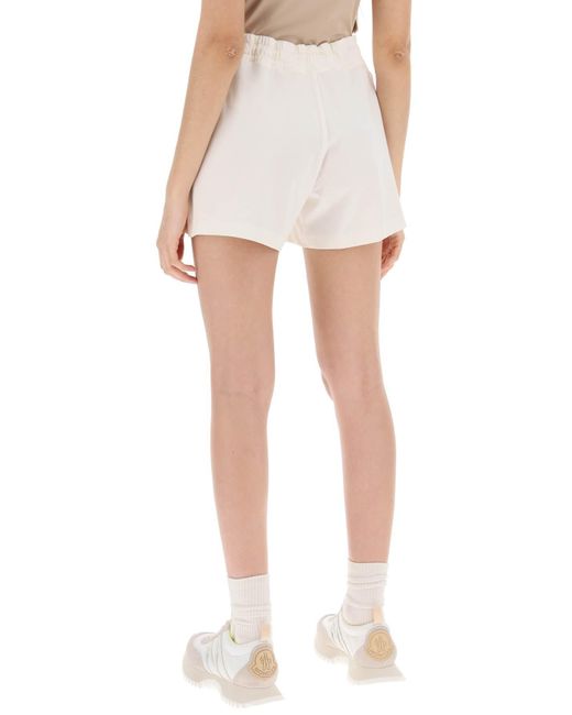 Moncler White Sporty Shorts With Nylon Inserts