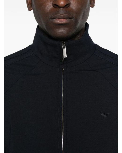 Emporio Armani Black Wool Blend Bomber Jacket for men