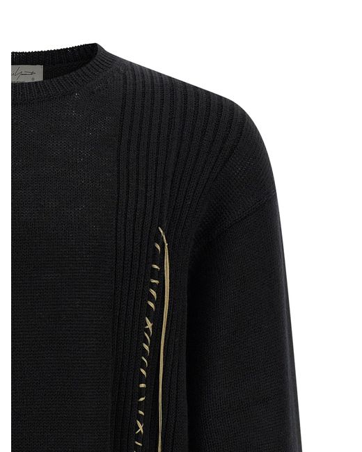 Yohji Yamamoto Black Hem Wool Sweater for men