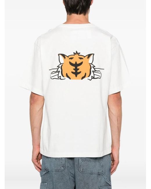 Happy Tiger Cotton T Shirt KENZO de color Black