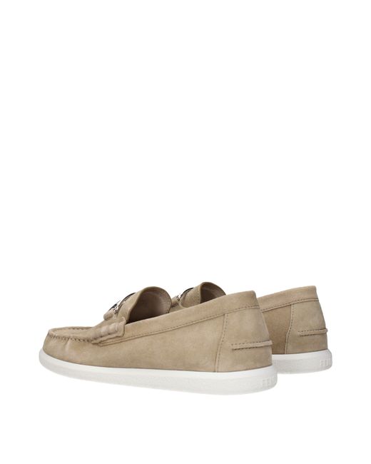 Fendi Natural Suede Loafers