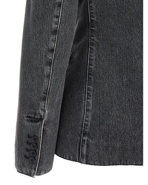 Deconstruió denim blazer Alexander McQueen de color Black