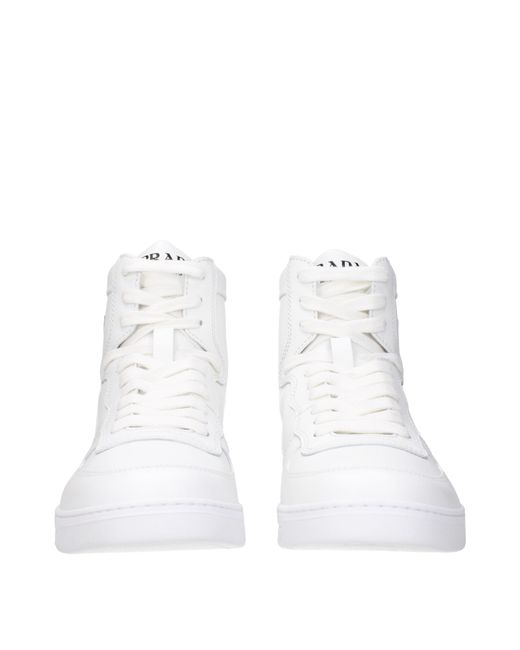 Prada White Sneakers Uomo Pelle Bianco for men