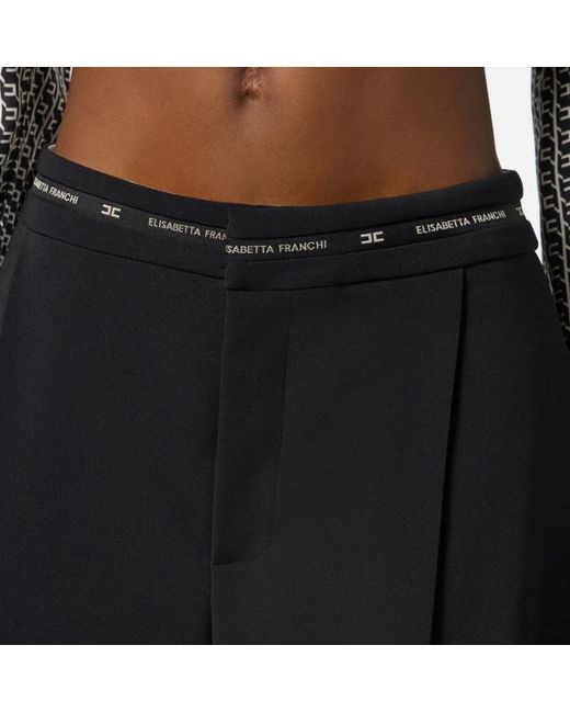 Bermuda Shorts avec bande de logo Elisabetta Franchi en coloris Black