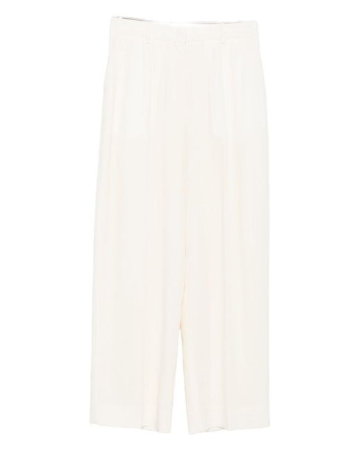 Pantalon À Design Plissé Totême  en coloris White